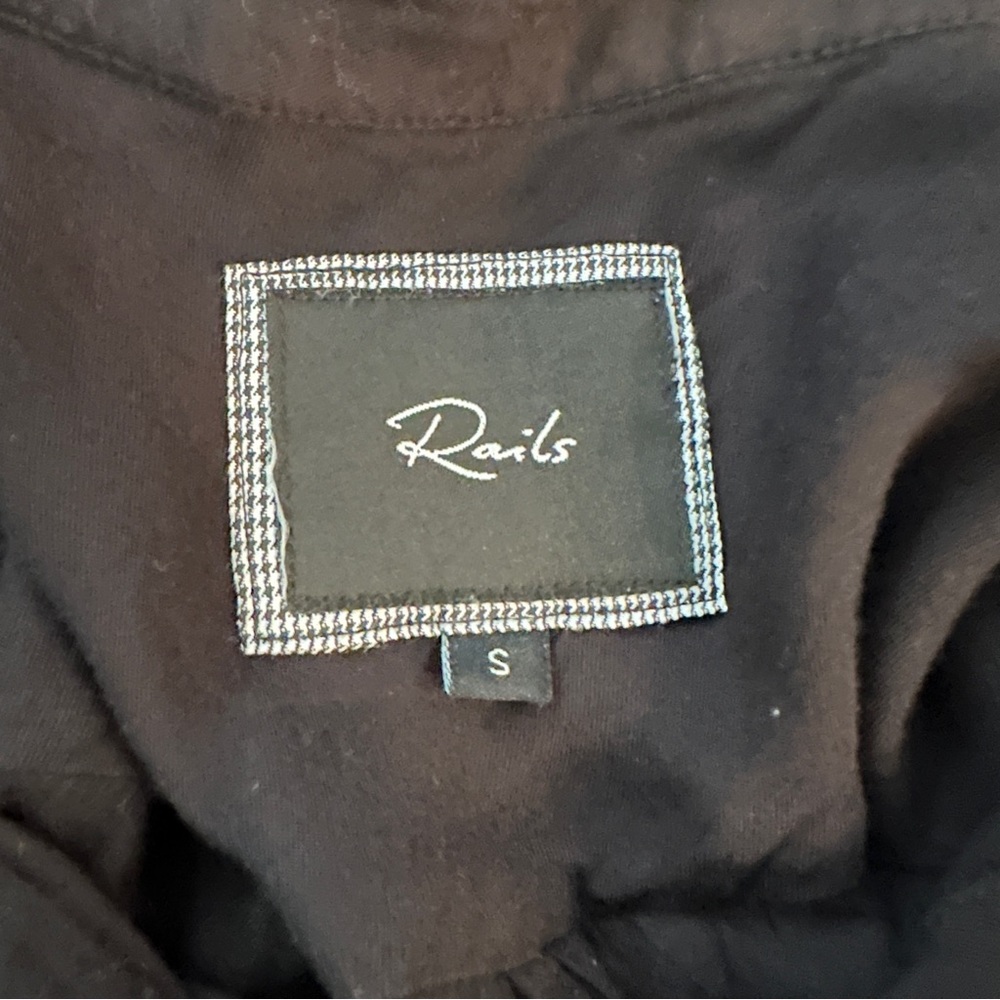 Rails Open Back Black Long Sleeve Top Size Small - image 5